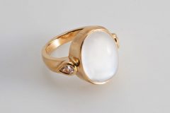 22ct gold, moonstone and Diamond ring